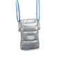 Digital Puffer Pouch in Metallic Silver