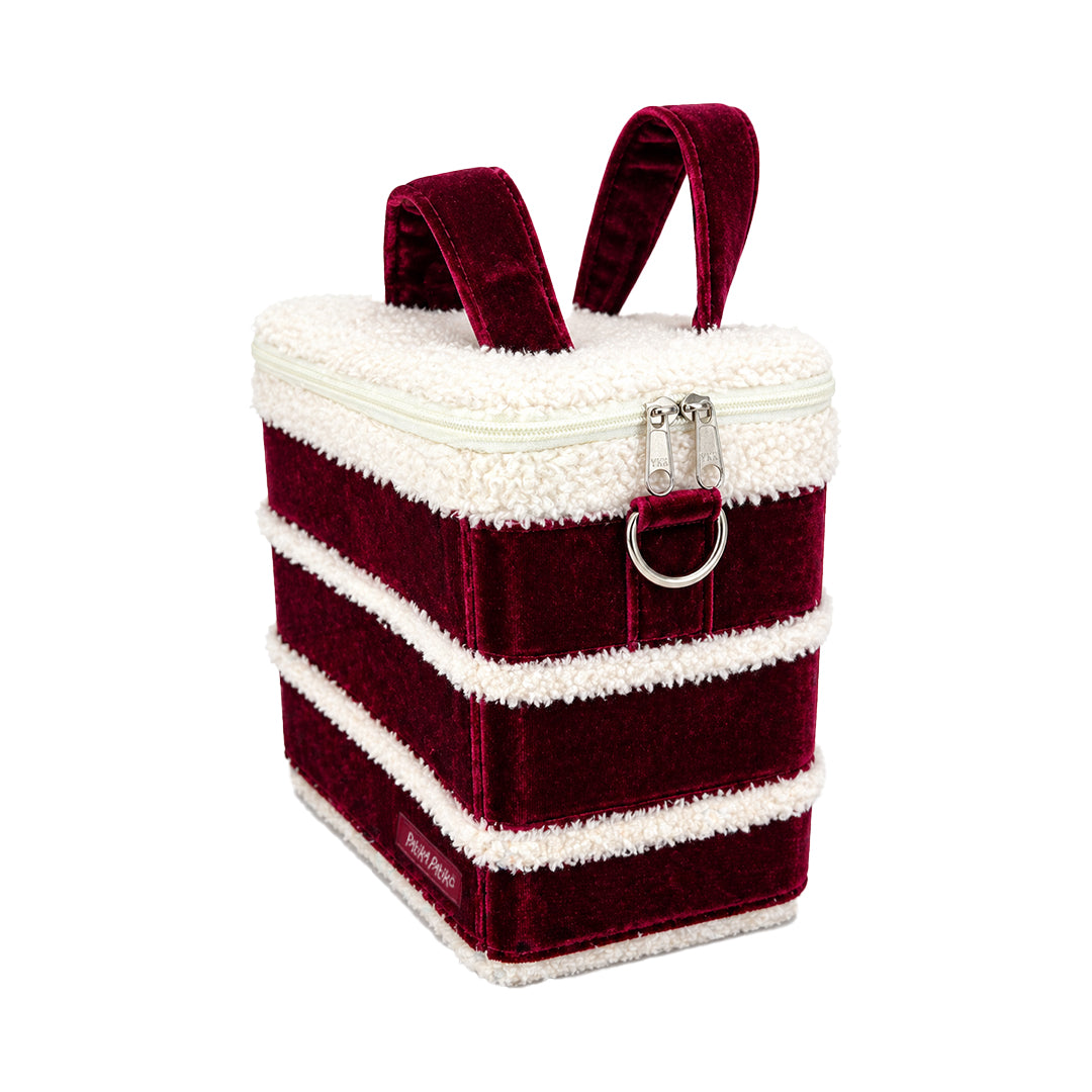 Insulated Puffer Lunch Box in Red Velvet