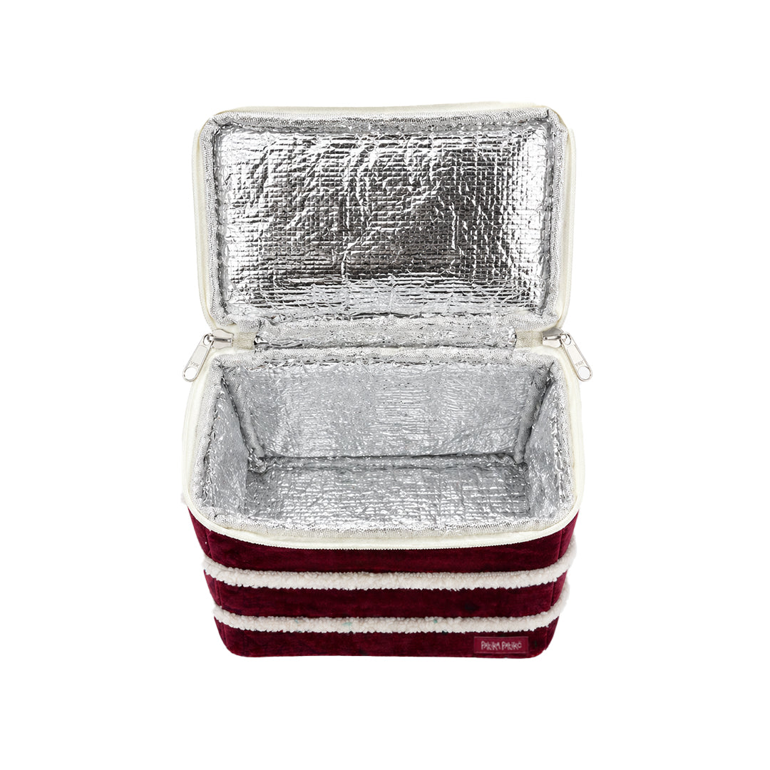 Insulated Puffer Lunch Box in Red Velvet