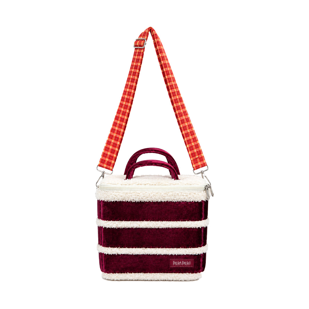 Insulated Puffer Lunch Box in Red Velvet