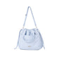 Puffer Drawstring Sling Bag in Iced Soda
