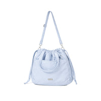 Puffer Drawstring Sling Bag in Iced Soda