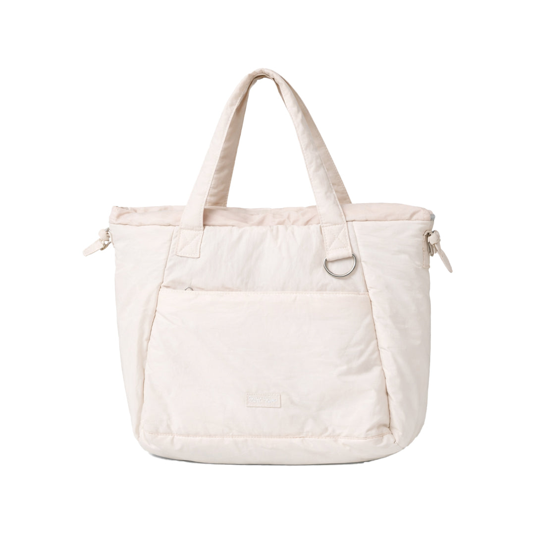 Puffer Drawstring Sling Bag in Whipped Cream