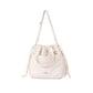 Puffer Drawstring Sling Bag in Whipped Cream
