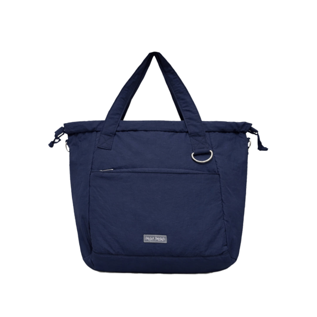 Puffer Drawstring Sling Bag in Blueberry Compote