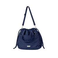 Puffer Drawstring Sling Bag in Blueberry Compote