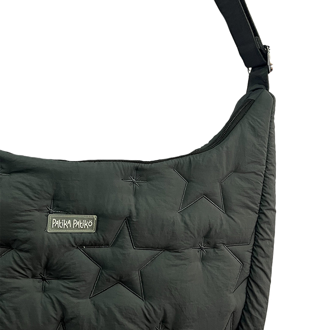 Puffer Messenger Bag in Muted Charcoal