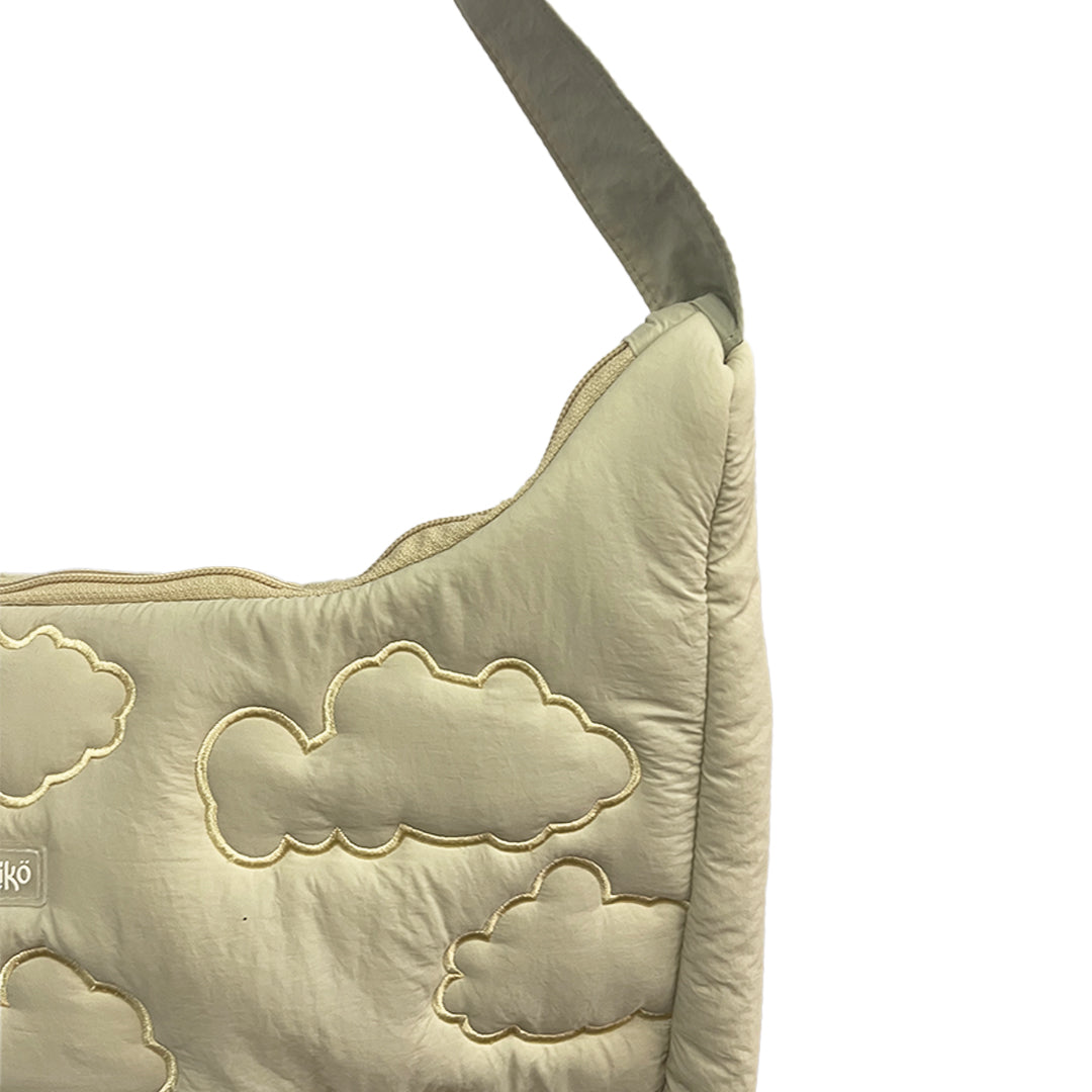 Puffer Messenger Bag in Comforting Beige