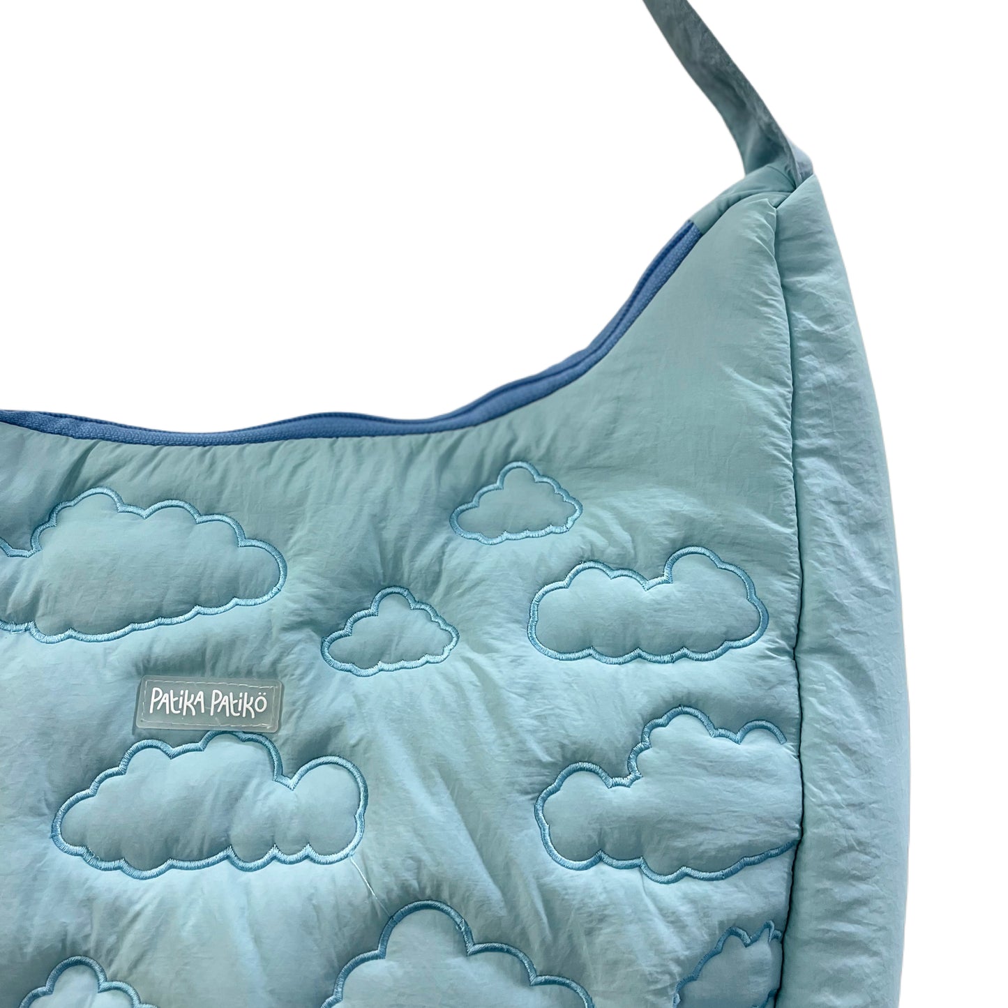 Puffer Messenger Bag in Hazy Blue