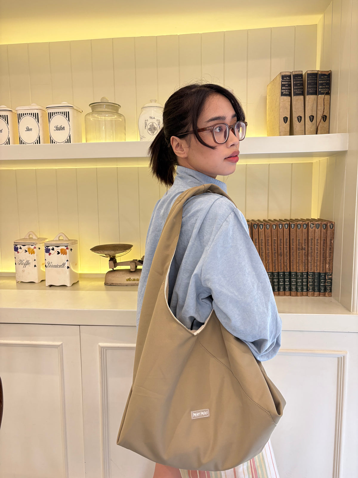 Just In Case Hobo Totes in Cafe Latte