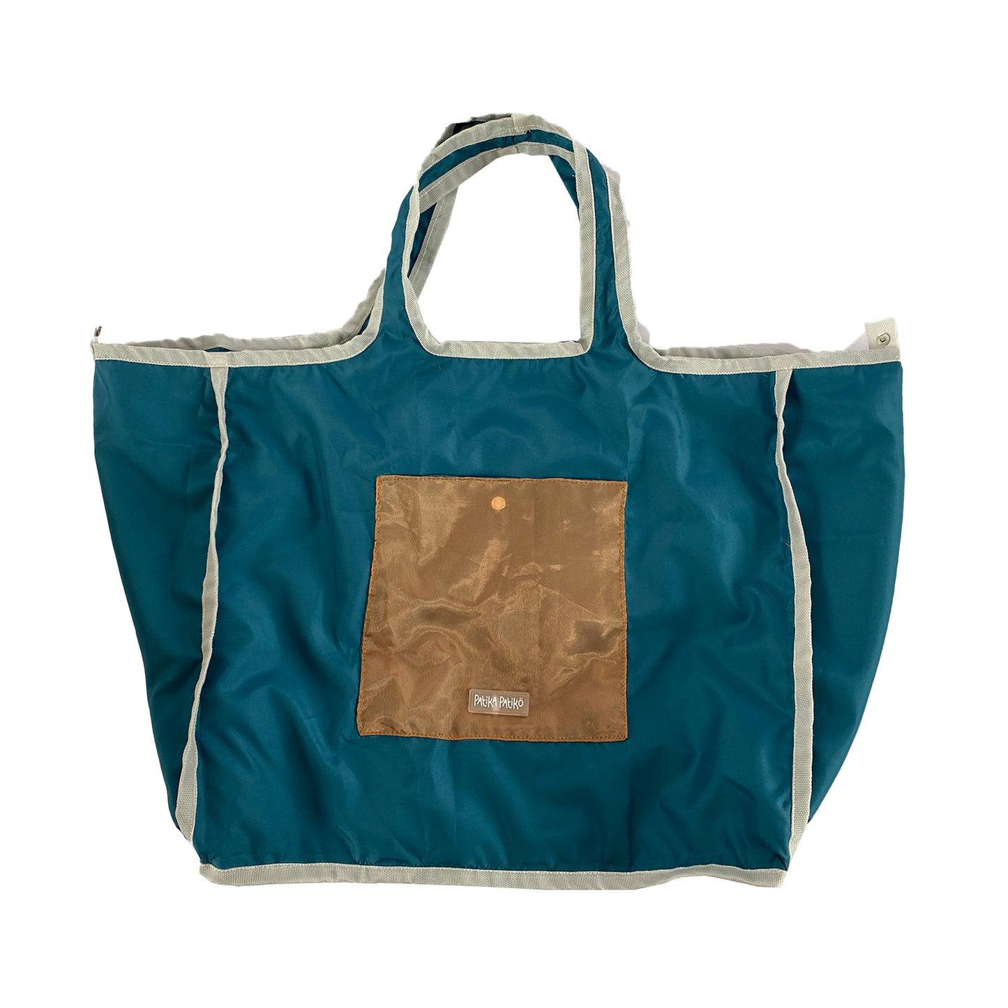 Foldable Reversible Shopping Bag in Energetic Jade
