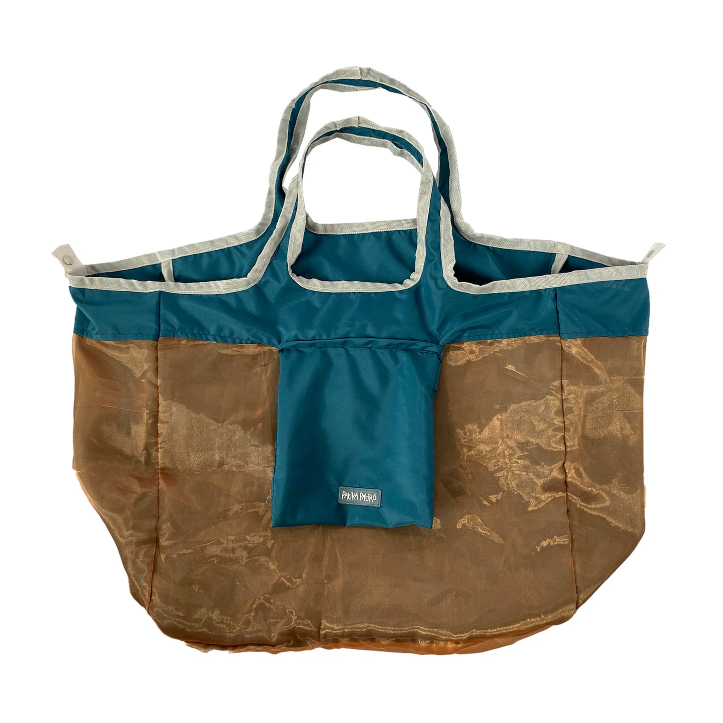 Foldable Reversible Shopping Bag in Energetic Jade