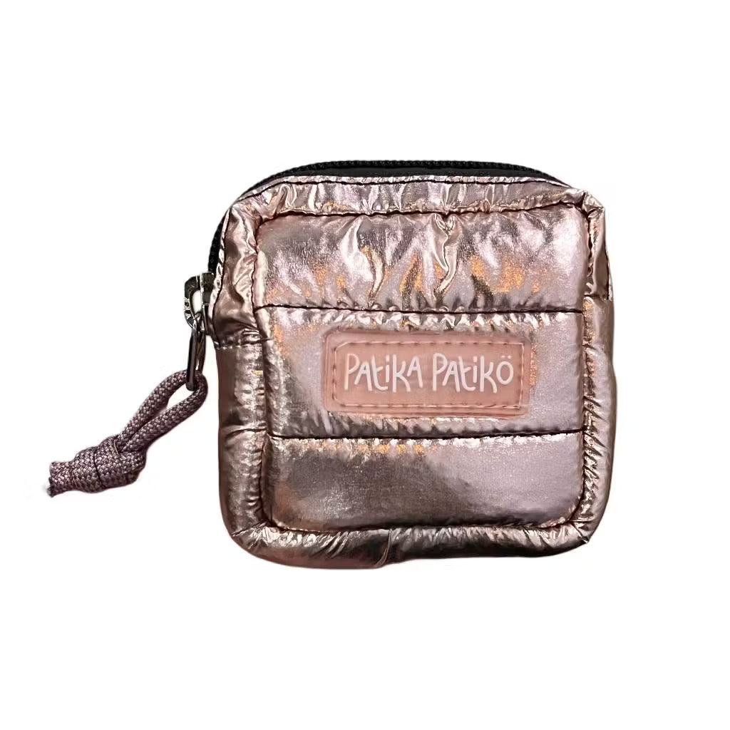 Mini Puffer Pouch in Blush Chrome