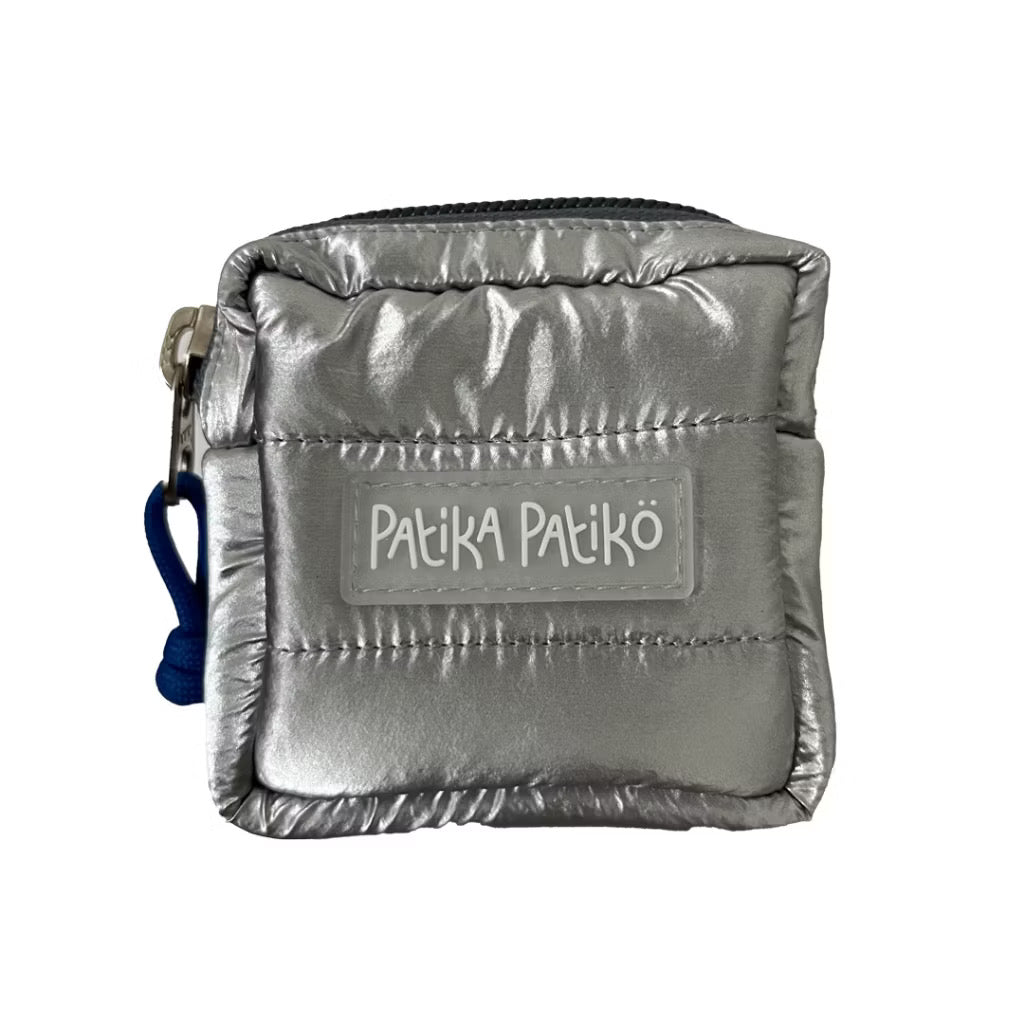Mini Puffer Pouch in Metallic Silver