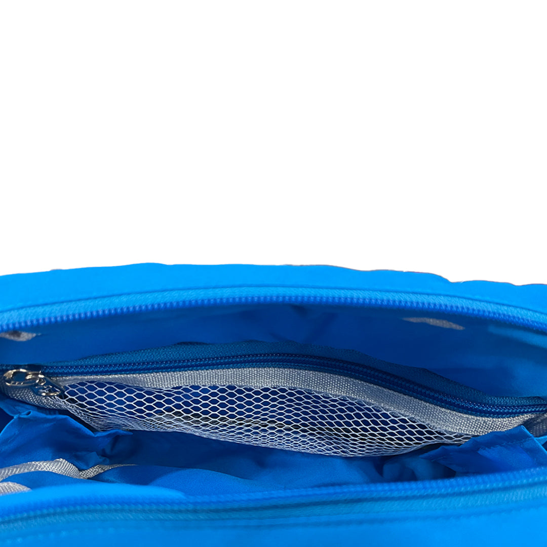 Multifunction Travel Puffer Pouch in Confident Cerulean