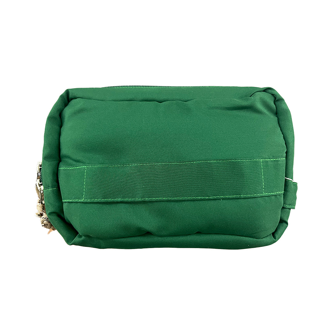 Multifunction Travel Puffer Pouch in Festive Emerald
