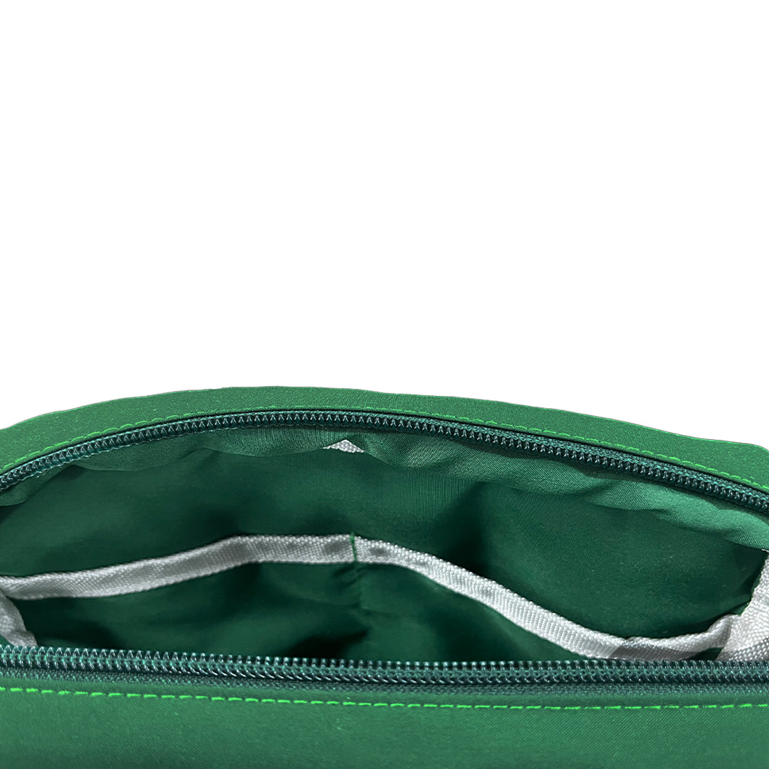 Multifunction Travel Puffer Pouch in Festive Emerald