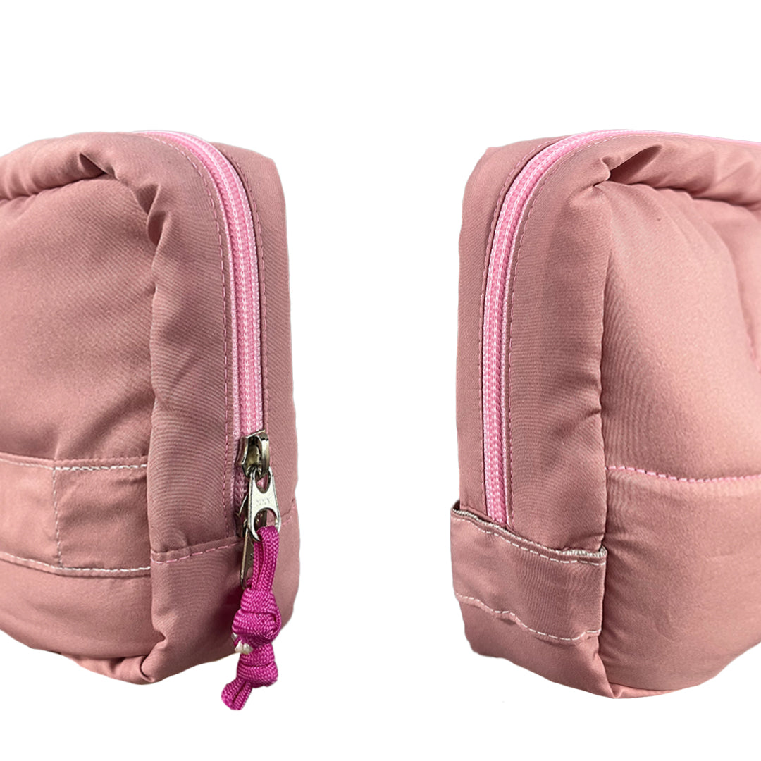 Multifunction Travel Puffer Pouch in Romantic Pink