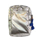 Puffer Card Holder in Metallic Silver