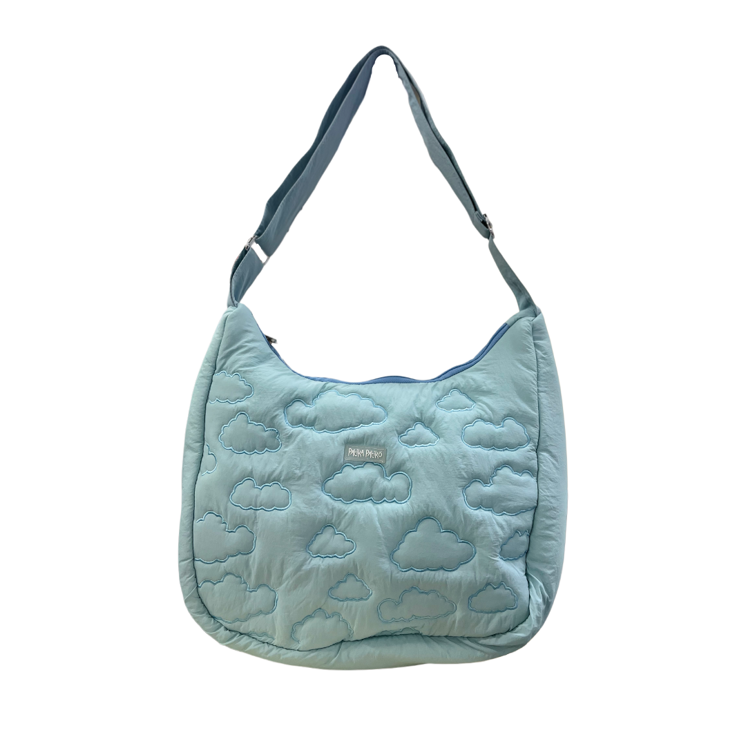 Puffer Messenger Bag in Hazy Blue