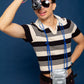Digital Puffer Pouch in Metallic Silver