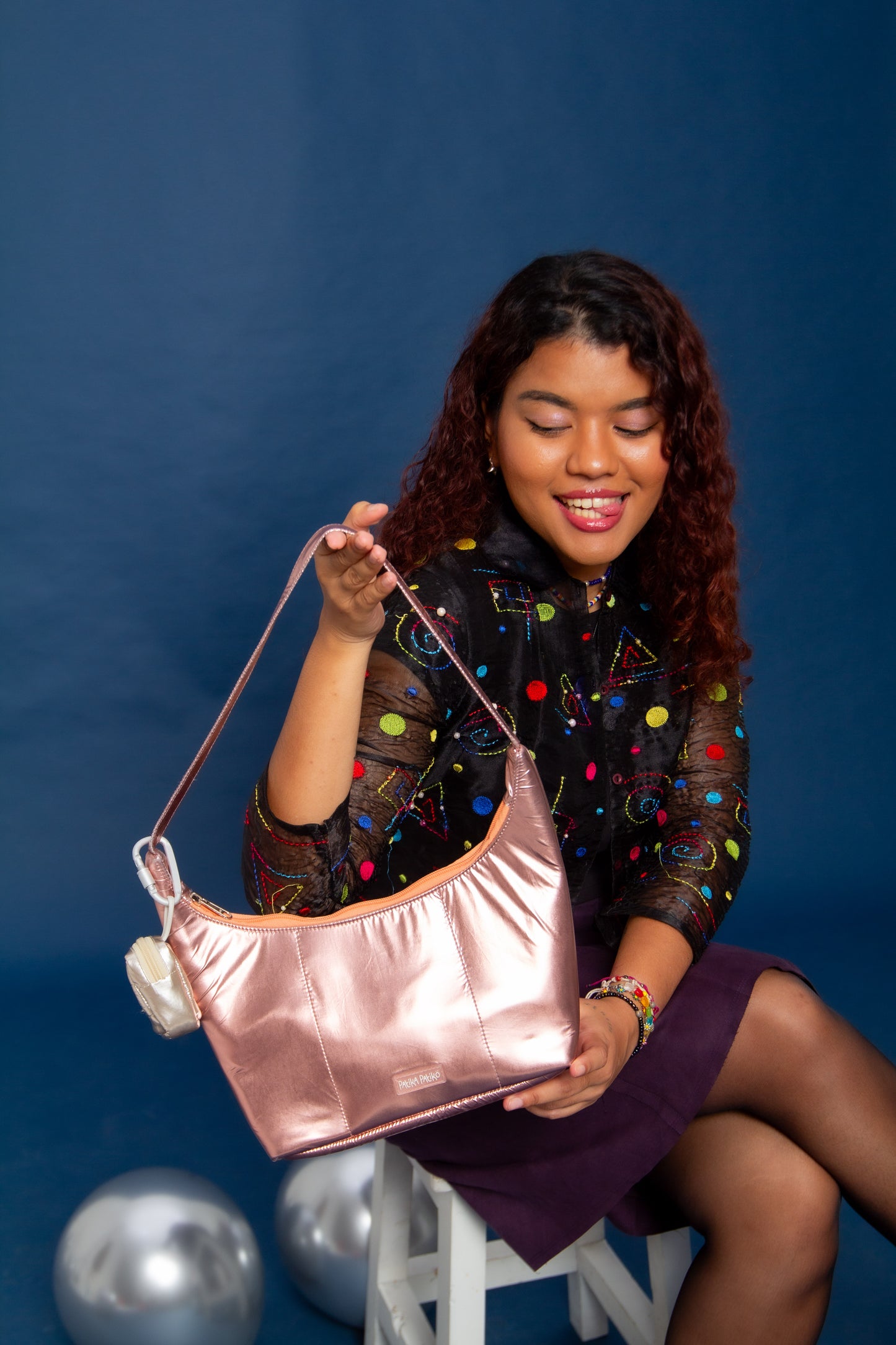 Gleam Shoulder Bag in Rose Quartz
