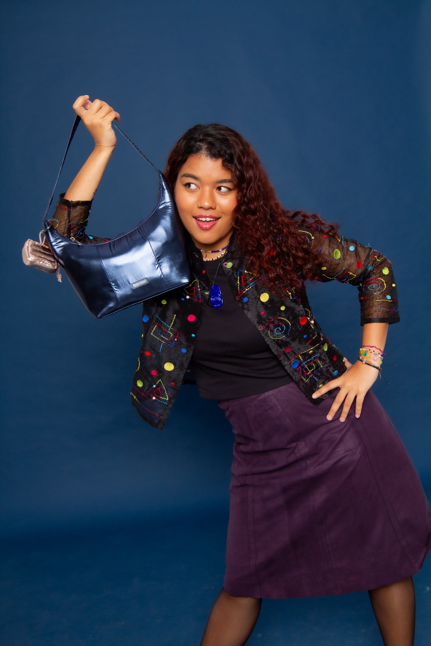 Gleam Shoulder Bag in Midnight Alloy