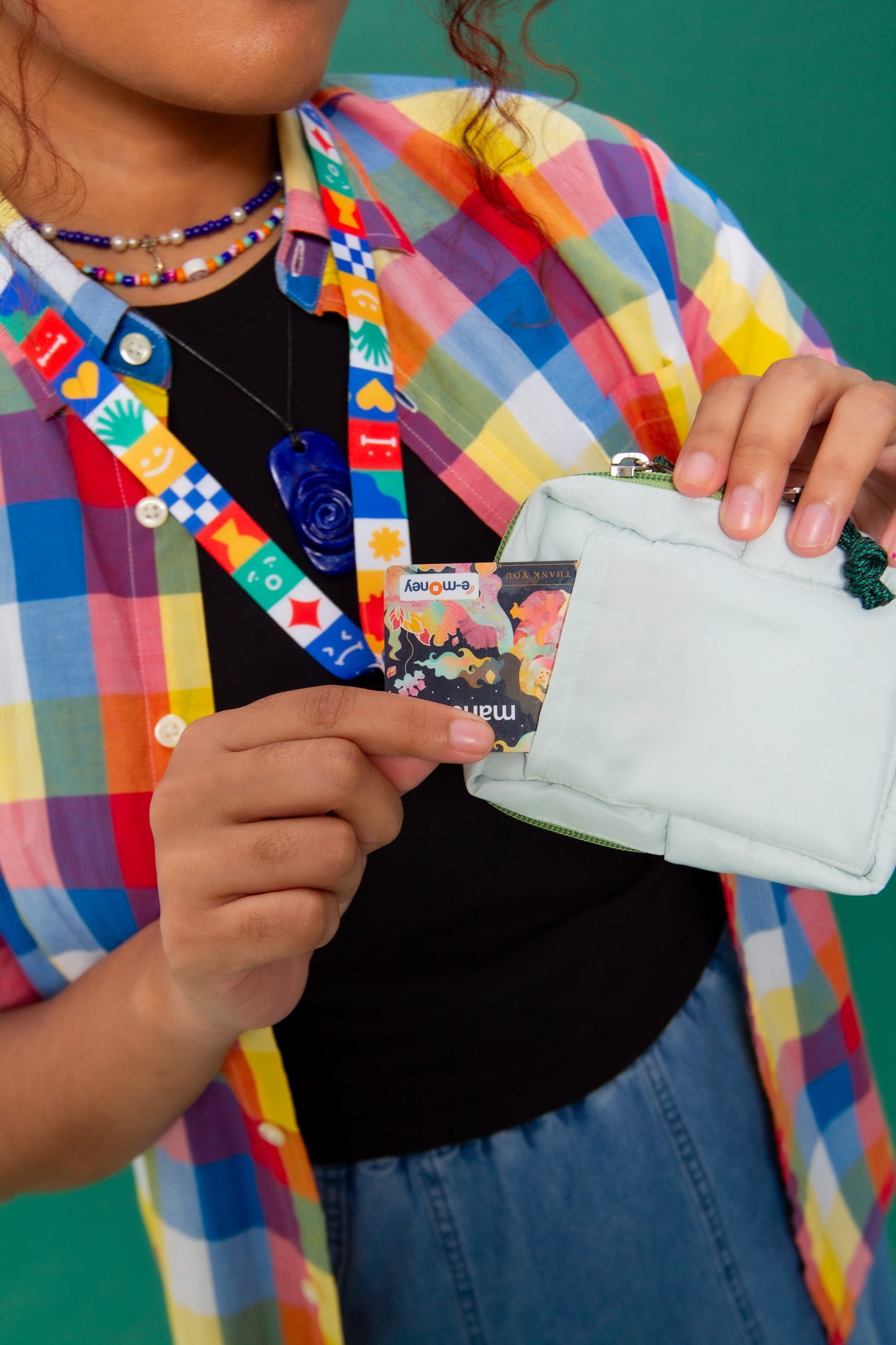 Puffer Card Holder in Fresh Mint