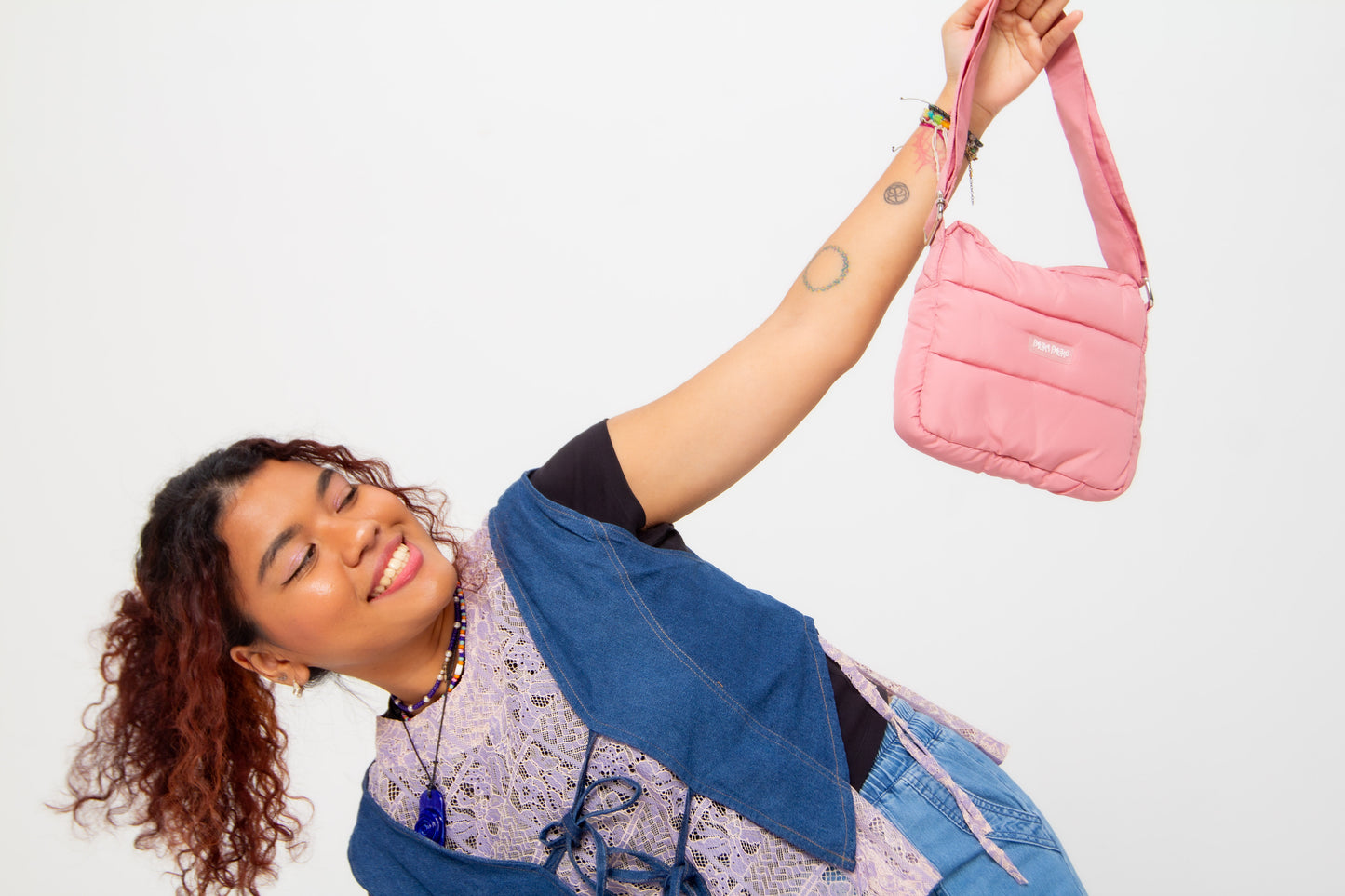 Medium Puffer Bag in Lovely Pink
