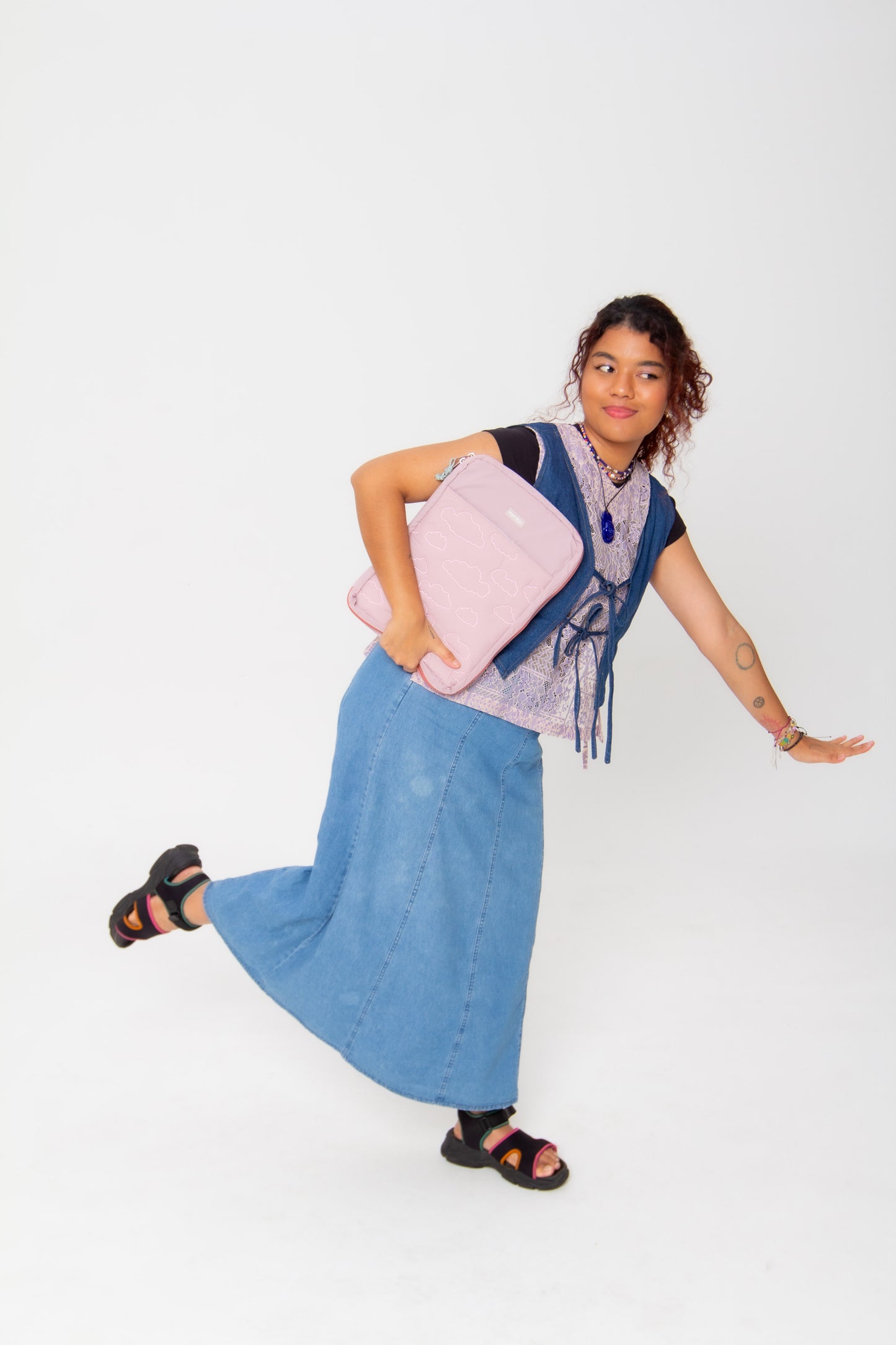 Puffer Laptop Case in Friendly Mauve